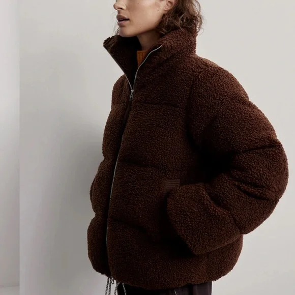 Varley Wilkins Brown Sherpa Jacket - Picture 2 of 5